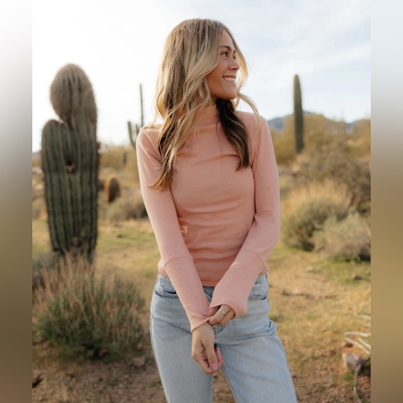 FREE PEOPLE The Rickie Top L 16” p2p+ Smoke Rose $30 Retail NWT - Picture 5 of 11